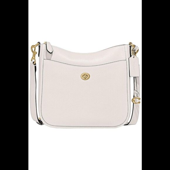Coach Handbags - Coach Women's Polished Pebble Leather Chaise Crossbody Chalk